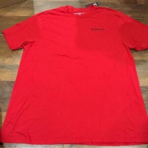 Ariat Men's Vibrant Red Short Sleeve Tee farm proud nwt xxl